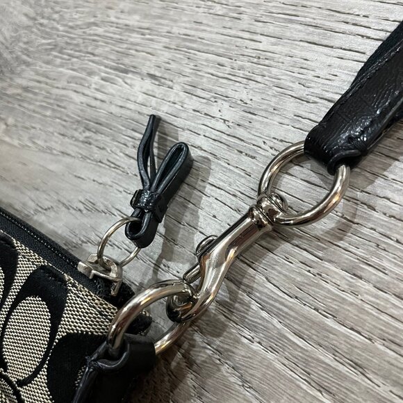 Coach Jacquard Canvas Crossbody Messenger Bag (Black) - Picture 6 of 13